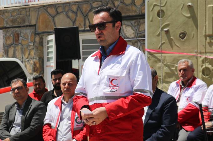 افتتاح دیواره سنگنوردی پایگاه کوهستان نیزوا و انبار امدادی شهرستان آرادان جمعیت هلالاحمر استان سمنان با حضور مسئولان و ارتباط وبیناری با رئیس جمعیت ک