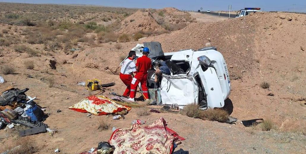 ۱مصدوم و ۴ جان باخته بر اثر واژگونی تیبا در جاده شاهرود به میامی/ ۴ جان باخته از اتباع